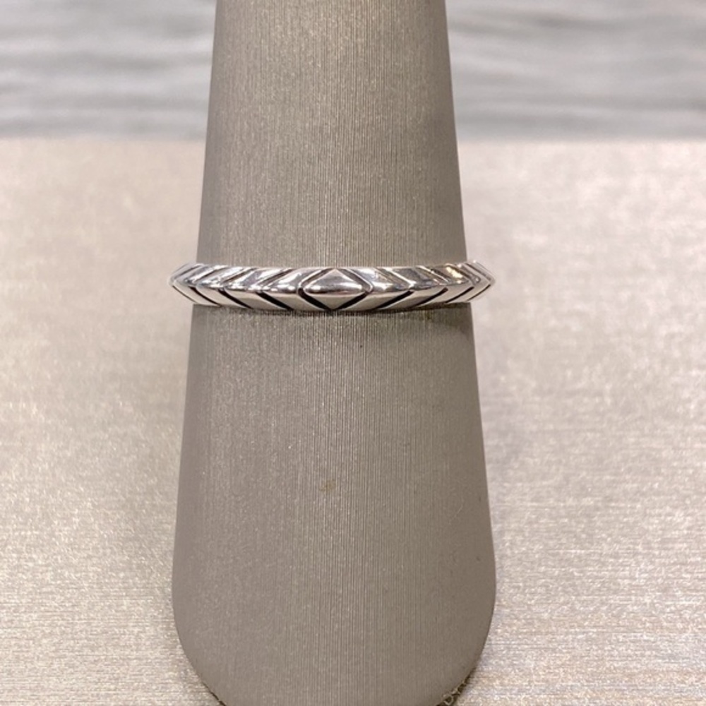 Vintage Sterling Signed Carlisle Jewelers Designer Pattern Stackable Ring